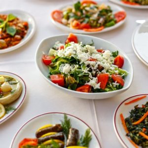 Fresh Salad with Cheese and Appetizers